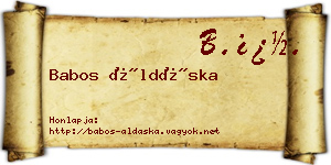 Babos Áldáska névjegykártya